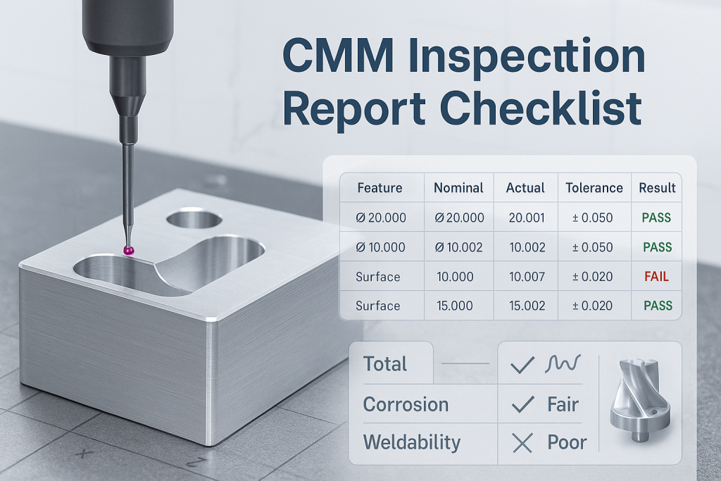 cmm inspection report checklist